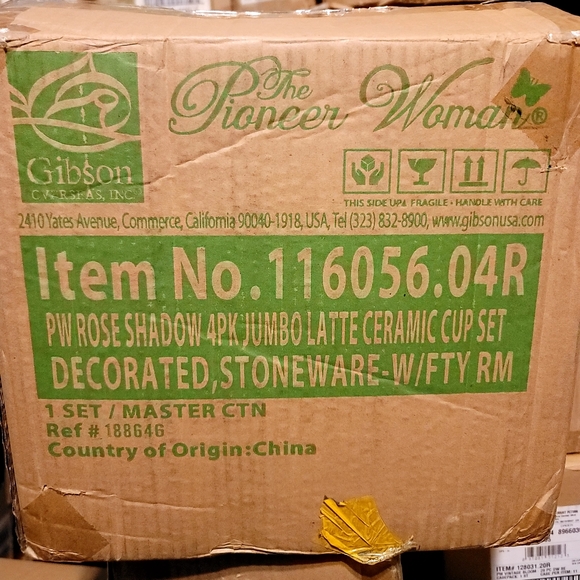 Pioneer Woman Rose Shadow Latte Mugs - Picture 5 of 7